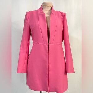 Zara Pink Women's Long Fitted Blazer XL
